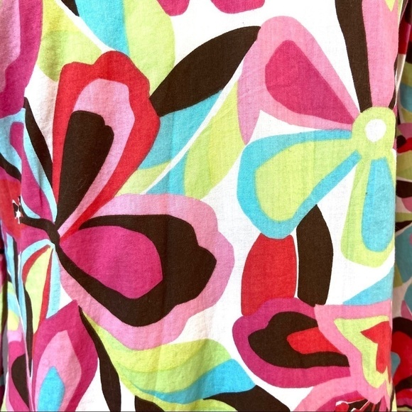 Liza Byrd Beach Cover-up FUNKY GROOVY Floral Tunic Lace Cotton - Picture 8 of 11